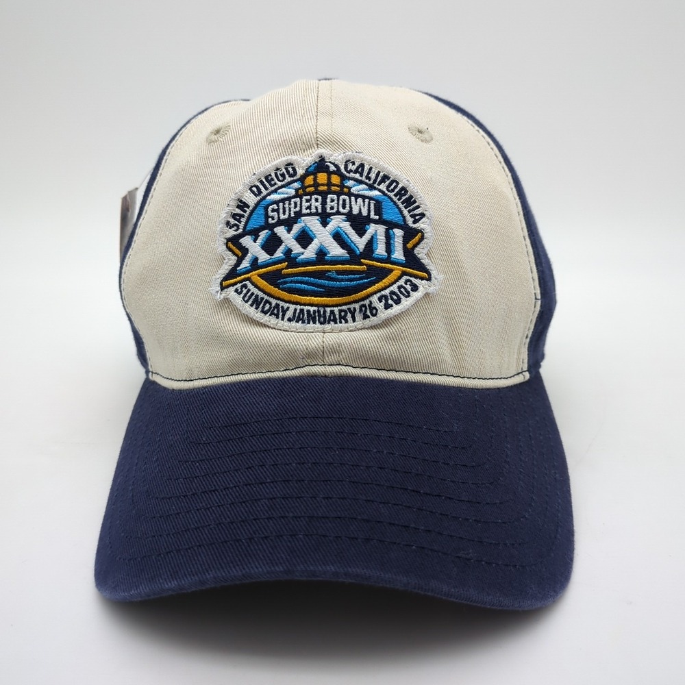 Super Bowl 37 Hat Cap Fitted Medium Vintage Reebok Mens NFL Embroidered Logo